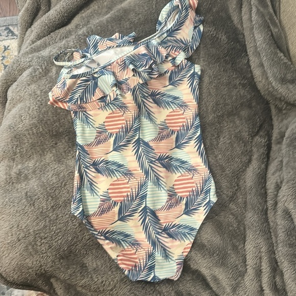 Tropical Ruffle Shoulder Strap Bathing Suit - 15/16 - NWOT - Picture 6 of 9